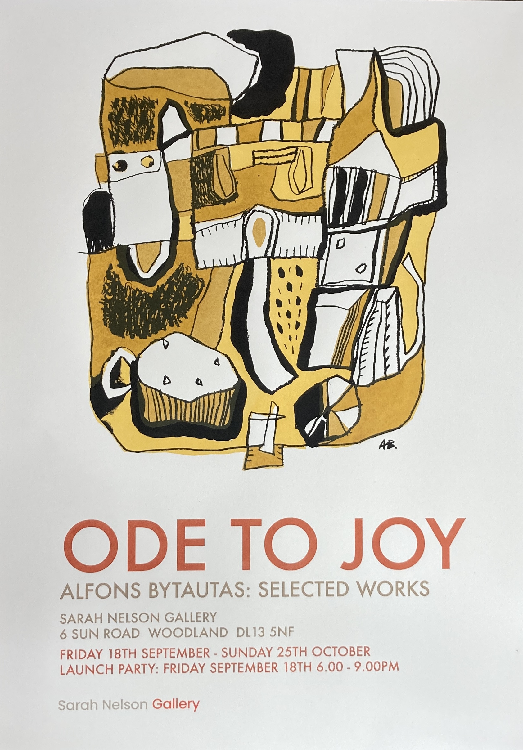 Ode to Joy hand printed exhibition poster